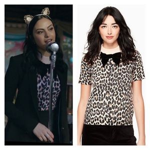 Kate Spade Leopard Bow Sweater Top Seen on Riverdale